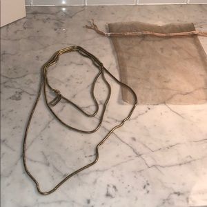 Long gold Chico’s necklace NWT